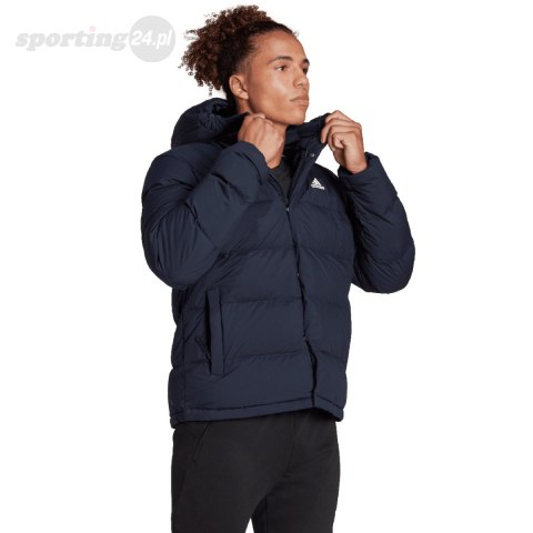 Kurtka męska adidas Helionic Hooded Down granatowa HG8750 Adidas Kurtka męska adidas Helionic Hooded Down granatowa HG8750 Adidas