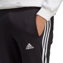 Spodnie męskie adidas Essentials Single Jersey Tapered Open Hem 3-Stripes czarne IC0044 Adidas