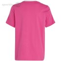 Koszulka dla dzieci adidas Essentials 3-Stripes Cotton Loose Fit Boyfriend Tee różowa IC3639 Adidas