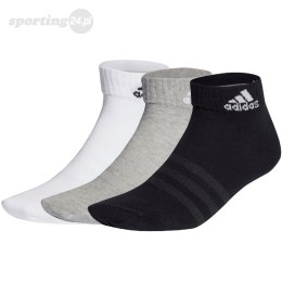 Skarpety adidas Thin and Light Ankle Socks 3P białe, szare, czarne IC1283 Adidas