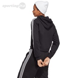 Bluza damska adidas Essentials 3-Stripes French Terry Crop Hoodie czarna IC8767 Adidas