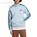 Bluza męska adidas Essentials Fleece 3-Stripes 1/4-Zip błękitna IJ8909 Adidas