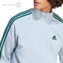 Bluza męska adidas Essentials Fleece 3-Stripes 1/4-Zip błękitna IJ8909 Adidas