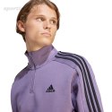 Bluza męska adidas Essentials Fleece 3-Stripes 1/4-Zip fioletowa IJ8912 Adidas