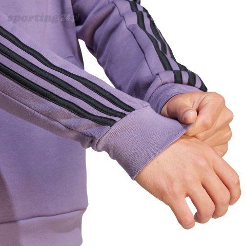 Bluza męska adidas Essentials Fleece 3-Stripes 1/4-Zip fioletowa IJ8912 Adidas Bluza męska adidas Essentials Fleece 3-Stripes 1/4-Zip fioletowa IJ8912 Adidas