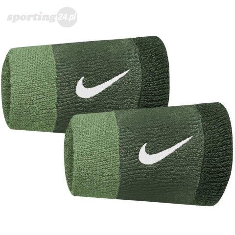 Frotki na nadgarstek Nike szerokie Swoosh 2 szt. zielone N0001586314OS Nike Frotki na nadgarstek Nike szerokie Swoosh 2 szt. zielone N0001586314OS Nike