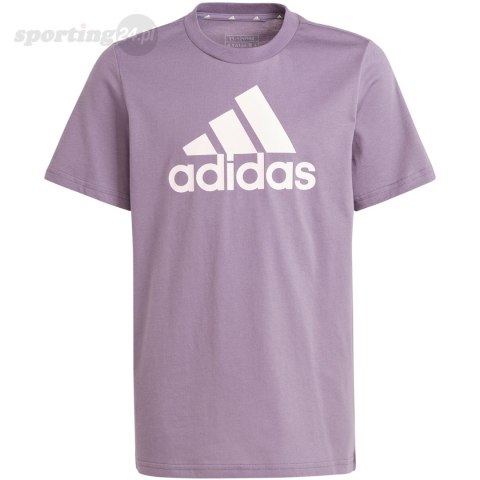Koszulka dla dzieci adidas Essentials Big Logo Cotton Tee fioletowa IJ7061 Adidas Koszulka dla dzieci adidas Essentials Big Logo Cotton Tee fioletowa IJ7061 Adidas