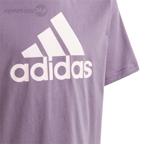 Koszulka dla dzieci adidas Essentials Big Logo Cotton Tee fioletowa IJ7061 Adidas Koszulka dla dzieci adidas Essentials Big Logo Cotton Tee fioletowa IJ7061 Adidas