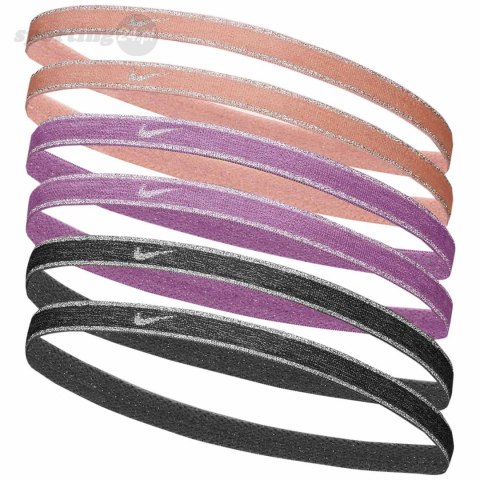 Opaski na włosy Nike Swoosh Sport metalic 6 szt. brzoskwiniowe, różowe, szare N1002008646OS Nike Opaski na włosy Nike Swoosh Sport metalic 6 szt. brzoskwiniowe, różowe, szare N1002008646OS Nike