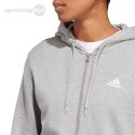 Bluza damska adidas Essentials Linear Full-Zip French Terry Hoodie szara IC6866 Adidas