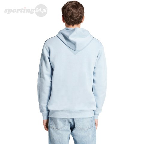 Bluza męska adidas Essentials Fleece 3-Stripes Hoodie błękitna IS0004 Adidas Bluza męska adidas Essentials Fleece 3-Stripes Hoodie błękitna IS0004 Adidas