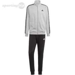 Dres męski adidas Basic 3-Stripes Fleece szaro-czarny IA3073 Adidas