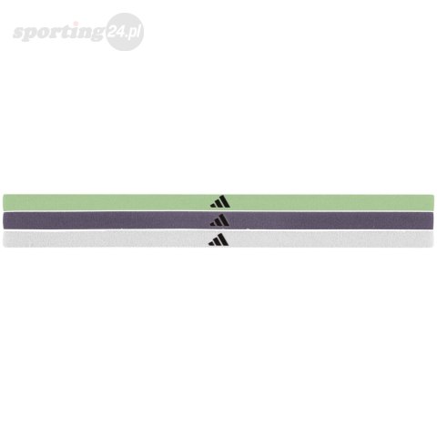 Opaski na włosy adidas Hairband 3-Pack zielona, fioletowa, biała IR7870 Adidas Opaski na włosy adidas Hairband 3-Pack zielona, fioletowa, biała IR7870 Adidas