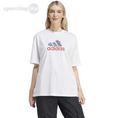 Koszulka damska adidas Flower Pack Badge of Sport biała IT1421 Adidas Koszulka damska adidas Flower Pack Badge of Sport biała IT1421 Adidas