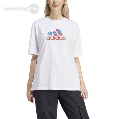 Koszulka damska adidas Flower Pack Badge of Sport biała IT1421 Adidas Koszulka damska adidas Flower Pack Badge of Sport biała IT1421 Adidas