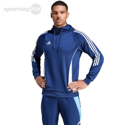 Bluza męska adidas Tiro 24 Training Hooded niebieska IR9398 Adidas teamwear Bluza męska adidas Tiro 24 Training Hooded niebieska IR9398 Adidas teamwear