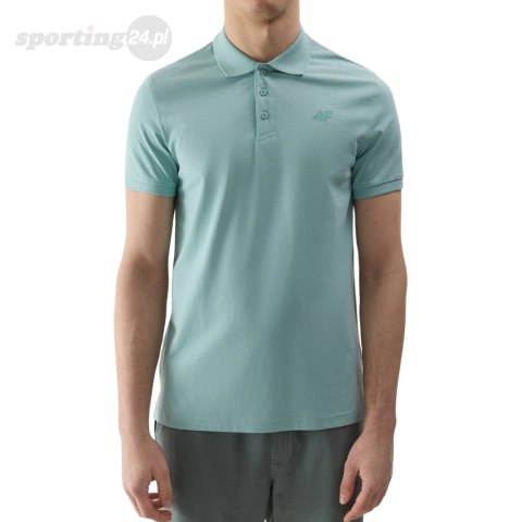 Koszulka męska polo 4F M129 mięta 4FWSS24TPTSM129 47S 4F Koszulka męska polo 4F M129 mięta 4FWSS24TPTSM129 47S 4F