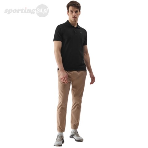 Koszulka męska polo 4F M130 głęboka czerń 4FWSS24TPTSM130 20S 4F Koszulka męska polo 4F M130 głęboka czerń 4FWSS24TPTSM130 20S 4F