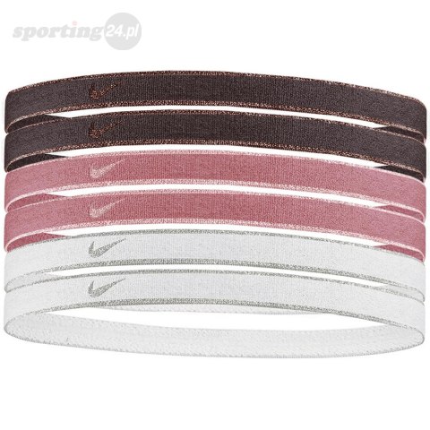 Opaski na włosy Nike Swoosh Sport 6 szt. kremowe, brązowe N1002008125OS Nike Opaski na włosy Nike Swoosh Sport 6 szt. kremowe, brązowe N1002008125OS Nike