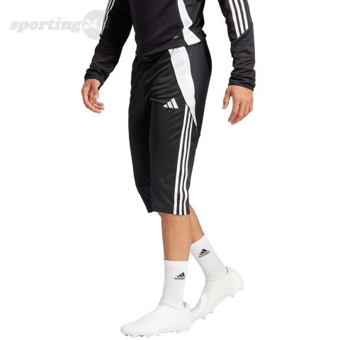 Spodnie męskie adidas Tiro 24 3/4 czarne IJ7671 Adidas teamwear Spodnie męskie adidas Tiro 24 3/4 czarne IJ7671 Adidas teamwear