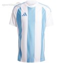Koszulka męska adidas Striped 24 Jersey biało-błękitna IW4555 Adidas teamwear Koszulka męska adidas Striped 24 Jersey biało-błękitna IW4555 Adidas teamwear