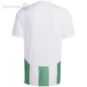 Koszulka męska adidas Striped 24 Jersey biało-zielona IW2148 Adidas teamwear Koszulka męska adidas Striped 24 Jersey biało-zielona IW2148 Adidas teamwear