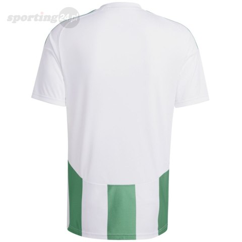 Koszulka męska adidas Striped 24 Jersey biało-zielona IW2148 Adidas teamwear Koszulka męska adidas Striped 24 Jersey biało-zielona IW2148 Adidas teamwear
