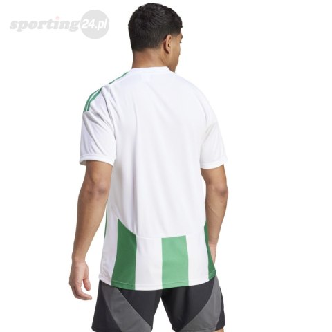 Koszulka męska adidas Striped 24 Jersey biało-zielona IW2148 Adidas teamwear Koszulka męska adidas Striped 24 Jersey biało-zielona IW2148 Adidas teamwear