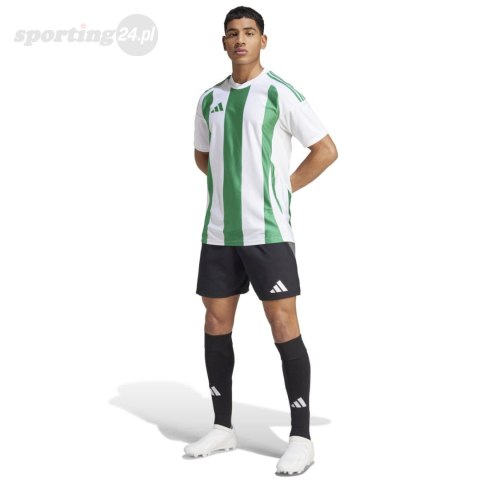 Koszulka męska adidas Striped 24 Jersey biało-zielona IW2148 Adidas teamwear Koszulka męska adidas Striped 24 Jersey biało-zielona IW2148 Adidas teamwear