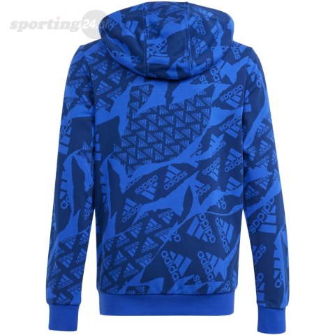 Bluza dla dzieci adidas Essentials Allover Print HD niebieska IS2555 Adidas Bluza dla dzieci adidas Essentials Allover Print HD niebieska IS2555 Adidas