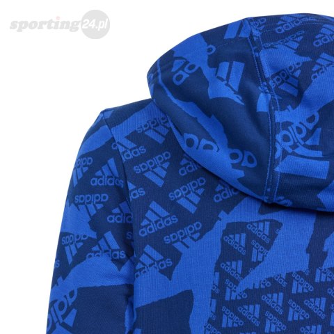 Bluza dla dzieci adidas Essentials Allover Print HD niebieska IS2555 Adidas Bluza dla dzieci adidas Essentials Allover Print HD niebieska IS2555 Adidas