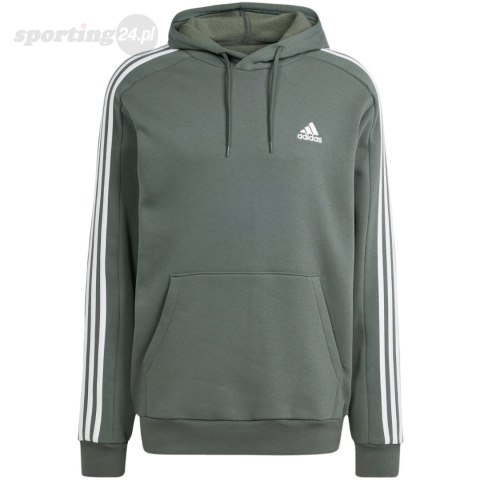 Bluza męska adidas Essentials Fleece 3-Stripes Hoodie zielona IX2366 Adidas