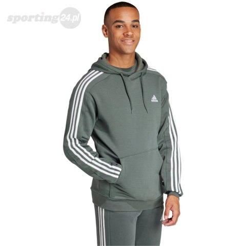 Bluza męska adidas Essentials Fleece 3-Stripes Hoodie zielona IX2366 Adidas Bluza męska adidas Essentials Fleece 3-Stripes Hoodie zielona IX2366 Adidas