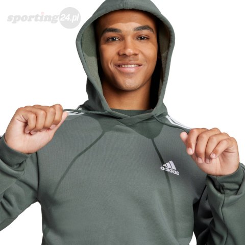 Bluza męska adidas Essentials Fleece 3-Stripes Hoodie zielona IX2366 Adidas Bluza męska adidas Essentials Fleece 3-Stripes Hoodie zielona IX2366 Adidas