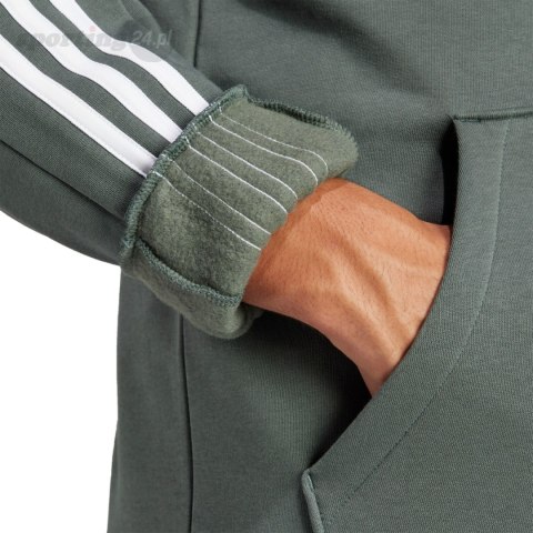 Bluza męska adidas Essentials Fleece 3-Stripes Hoodie zielona IX2366 Adidas Bluza męska adidas Essentials Fleece 3-Stripes Hoodie zielona IX2366 Adidas