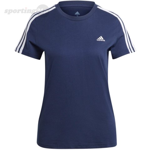 Koszulka damska adidas Essentials Slim 3-Stripes Tee granatowa IM2791 Adidas