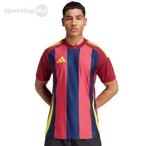 Koszulka męska adidas Striped 24 Jersey bordowo-granatowa IW2149 Adidas teamwear Koszulka męska adidas Striped 24 Jersey bordowo-granatowa IW2149 Adidas teamwear