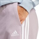 Spodnie damskie adidas Essentials 3-Stripes Open Hem Fleece różowe IR5387 Adidas