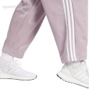 Spodnie damskie adidas Essentials 3-Stripes Open Hem Fleece różowe IR5387 Adidas