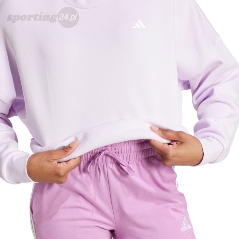 Bluza damska adidas Essentials Small Logo Feel Cozy fioletowa JF8827 Adidas Bluza damska adidas Essentials Small Logo Feel Cozy fioletowa JF8827 Adidas