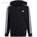 Bluza dla dzieci adidas Essentials 3-Stripes Fleece Full-Zip Hoodie czarna HR6331 Adidas