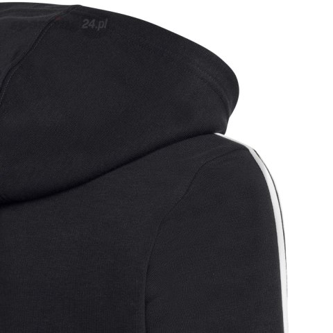 Bluza dla dzieci adidas Essentials 3-Stripes Fleece Full-Zip Hoodie czarna HR6331 Adidas Bluza dla dzieci adidas Essentials 3-Stripes Fleece Full-Zip Hoodie czarna HR6331 Adidas