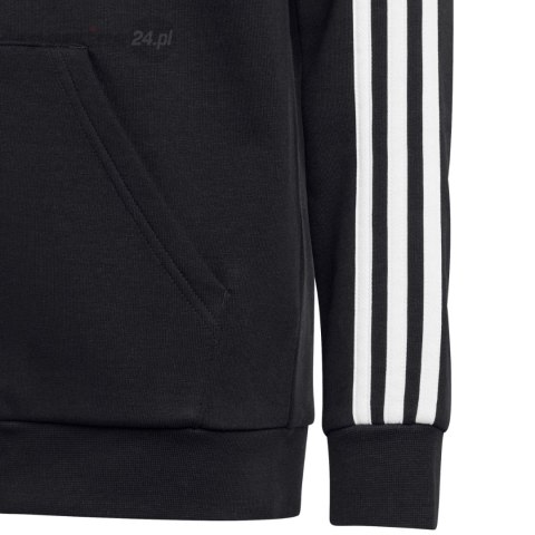 Bluza dla dzieci adidas Essentials 3-Stripes Fleece Full-Zip Hoodie czarna HR6331 Adidas Bluza dla dzieci adidas Essentials 3-Stripes Fleece Full-Zip Hoodie czarna HR6331 Adidas