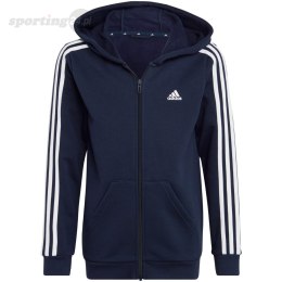 Bluza dla dzieci adidas Essentials 3-Stripes Fleece Full-Zip Hoodie granatowa IC0600 Adidas