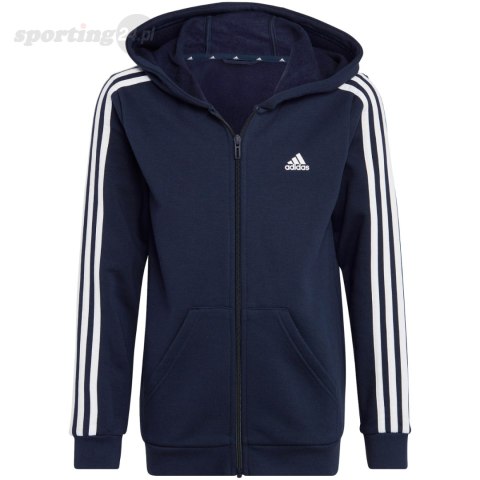 Bluza dla dzieci adidas Essentials 3-Stripes Fleece Full-Zip Hoodie granatowa IC0600 Adidas Bluza dla dzieci adidas Essentials 3-Stripes Fleece Full-Zip Hoodie granatowa IC0600 Adidas
