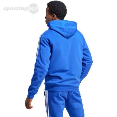Bluza męska adidas Essentials Fleece 3-Stripes Hoodie niebieska IJ8934 Adidas Bluza męska adidas Essentials Fleece 3-Stripes Hoodie niebieska IJ8934 Adidas