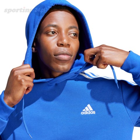 Bluza męska adidas Essentials Fleece 3-Stripes Hoodie niebieska IJ8934 Adidas Bluza męska adidas Essentials Fleece 3-Stripes Hoodie niebieska IJ8934 Adidas