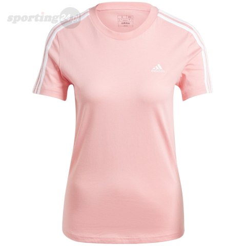 Koszulka damska adidas Essentials Slim 3-Stripes Tee różowa IY4200 Adidas Koszulka damska adidas Essentials Slim 3-Stripes Tee różowa IY4200 Adidas