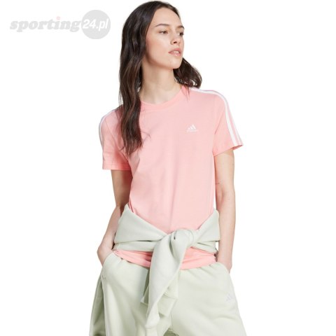 Koszulka damska adidas Essentials Slim 3-Stripes Tee różowa IY4200 Adidas Koszulka damska adidas Essentials Slim 3-Stripes Tee różowa IY4200 Adidas