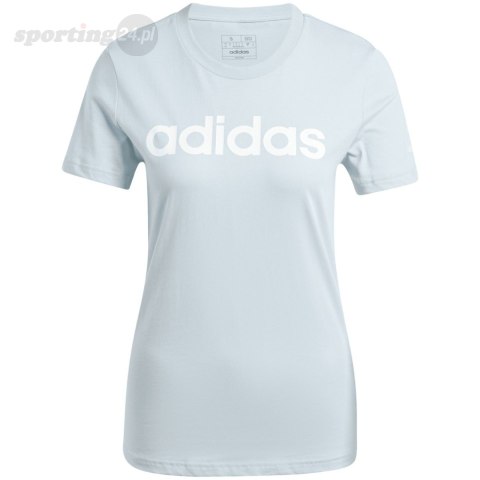 Koszulka damska adidas Loungewear Essentials Slim Logo Tee jasnoniebieska IY9188 Adidas Koszulka damska adidas Loungewear Essentials Slim Logo Tee jasnoniebieska IY9188 Adidas